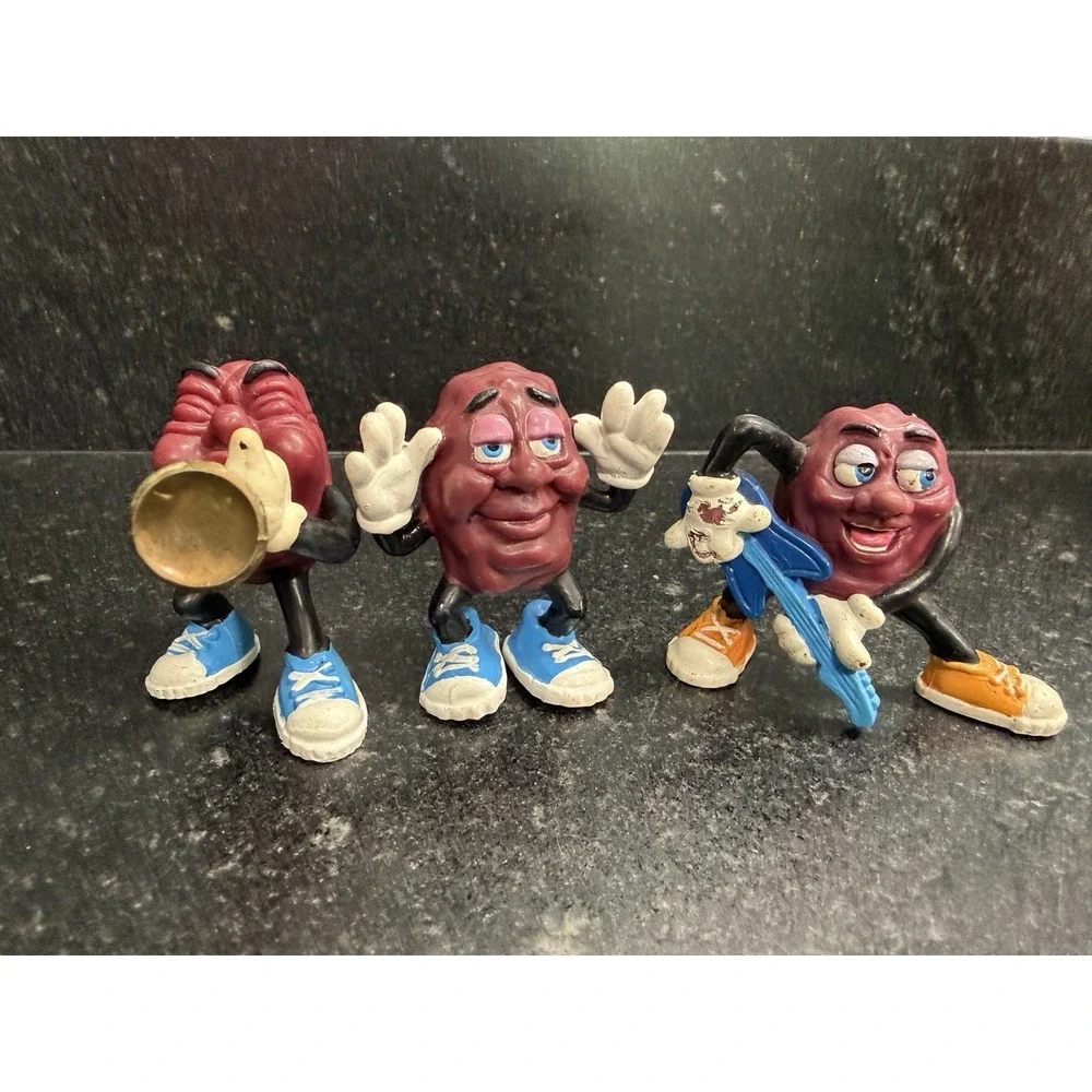 California Raisins 1988 Applause PVC Figure Lot 8‎ Skateboard Surf Guitar CALRAB